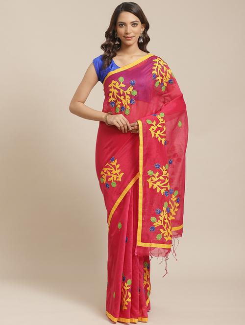 self design woven saree with blouse - 19785040 - Very Small Image - 1