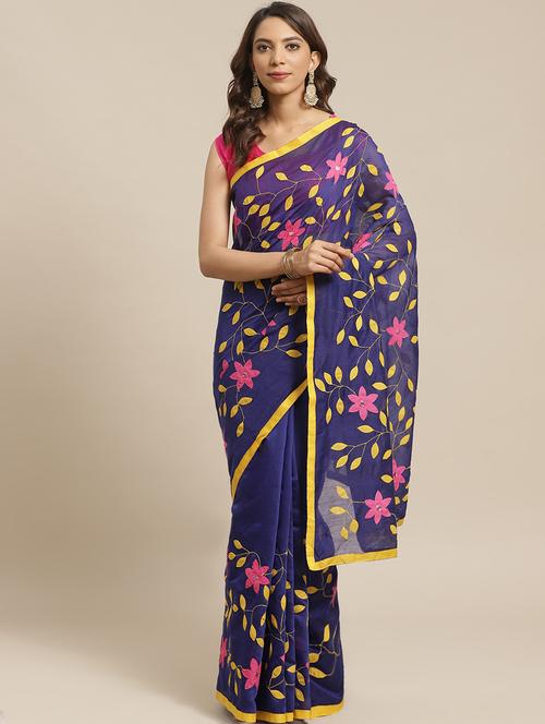 self design woven saree with blouse - 19785073 - Very Small Image - 1