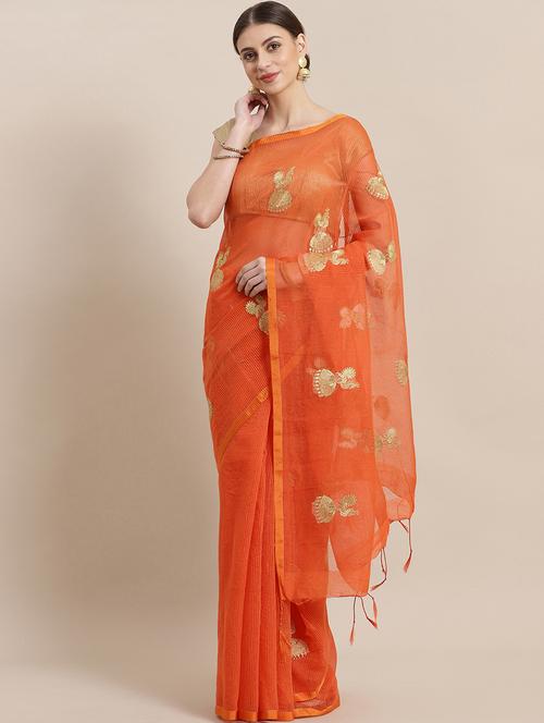 women's embroidered saree with blouse - 19785273 - Very Small Image - 1