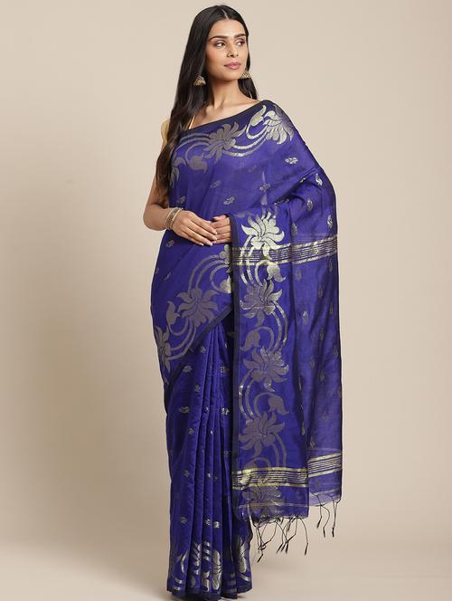 self design tant saree with blouse - 19785280 - Very Small Image - 1