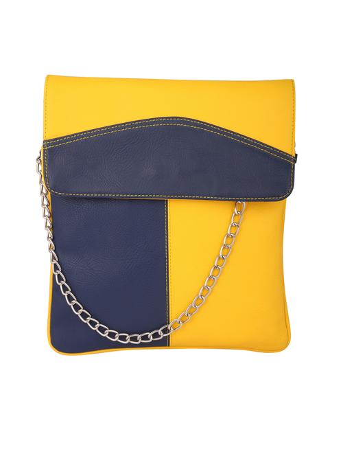 yellow leatherette (pu) sling bag - 19785306 - Very Small Image - 1
