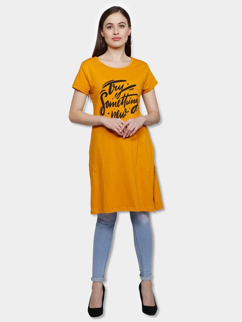 yellow cotton regular tshirt - 19785638 - Very Small Image - 1