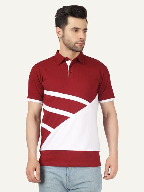color block cotton polo t-shirt - 19786192 - Very Small Image - 1