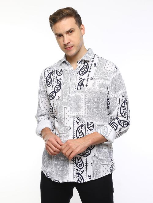 mens paisley casual shirt - 19795516 - Very Small Image - 1