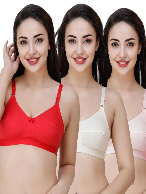 pack of 3 solid bra - 19795783 - Very Small Image - 1