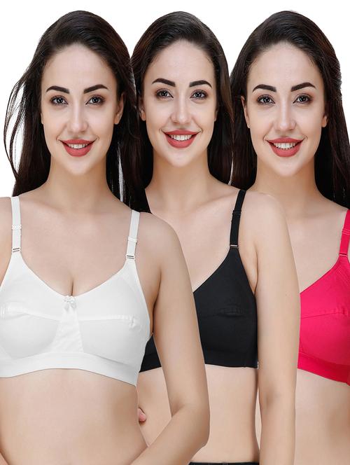 pack of 3 solid bra - 19795799 - Very Small Image - 1