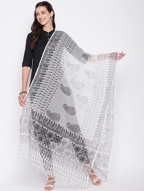 black cotton blend dupatta - 19795886 - Very Small Image - 1