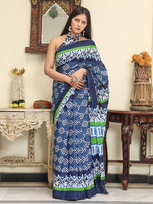 self design printed saree with blouse - 19797078 - Very Small Image - 1