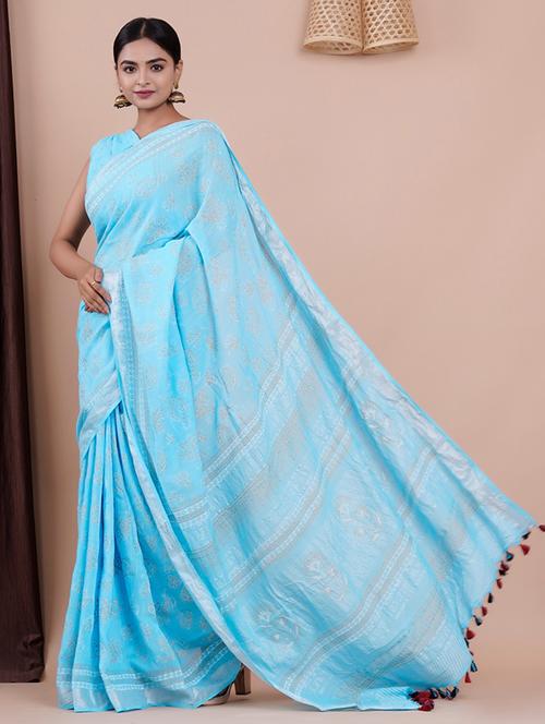 printed bhagalpuri saree with blouse - 19797340 - Very Small Image - 1