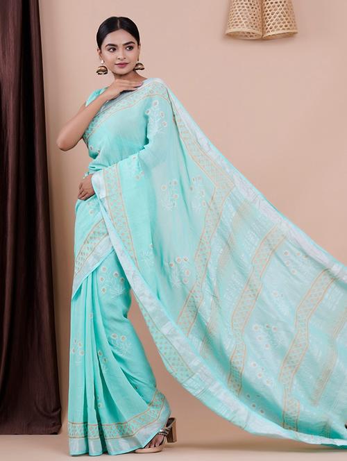 printed bhagalpuri saree with blouse - 19797341 - Very Small Image - 1