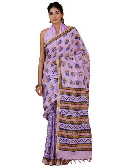 printed saree with blouse - 19797422 - Very Small Image - 1