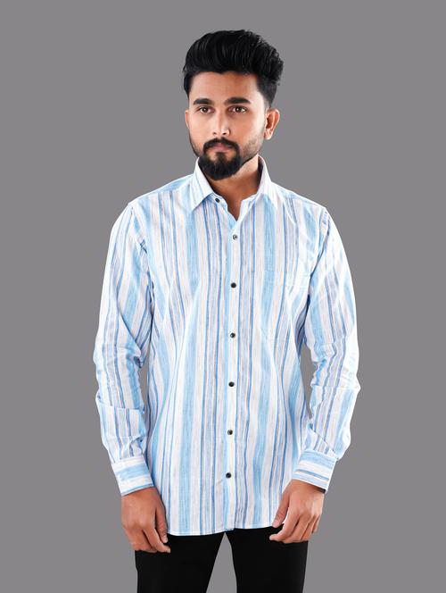 mens stripes casual shirt - 19801407 - Very Small Image - 1