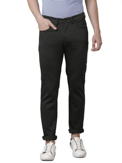 green cotton flat front casual trousers - 19803515 - Very Small Image - 1
