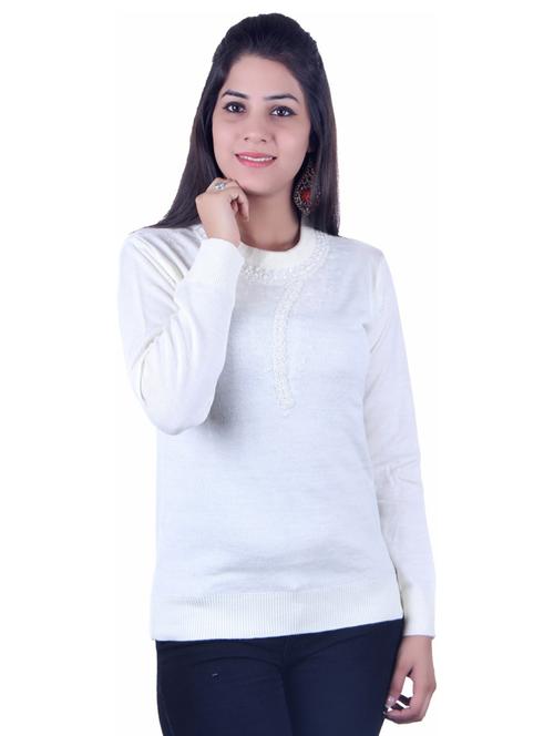 round neck embellished regular pullover - 19804193 - Very Small Image - 1