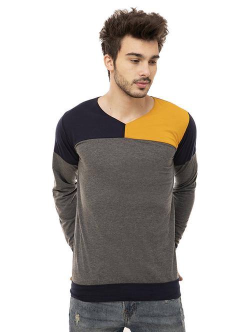 color block round neck t-shirt - 19806006 - Very Small Image - 1