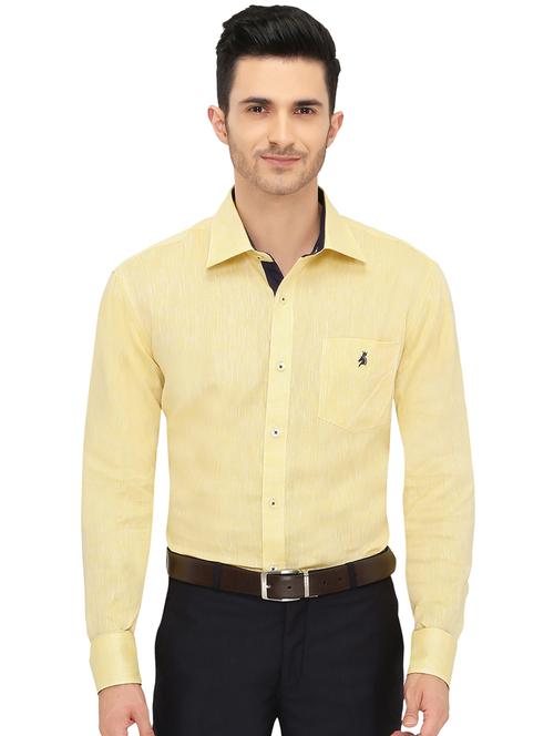 yellow linen casual shirt - 19807935 - Very Small Image - 1