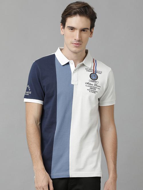 color block polo neck t-shirt - 19808421 - Very Small Image - 1