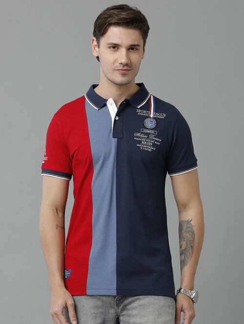 color block polo neck t-shirt - 19808422 - Very Small Image - 1