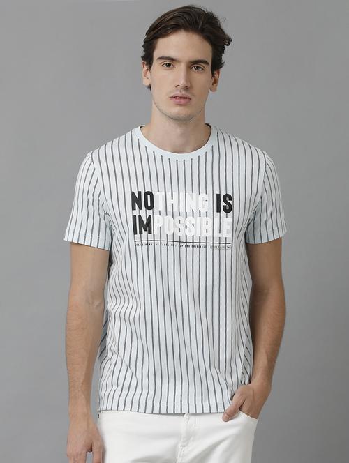stripes round neck regular t-shirt - 19808437 - Very Small Image - 1
