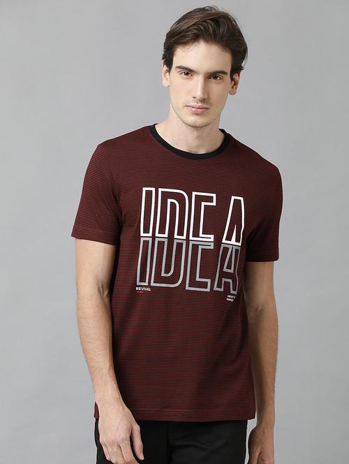 stripes round neck regular t-shirt - 19808440 - Very Small Image - 1