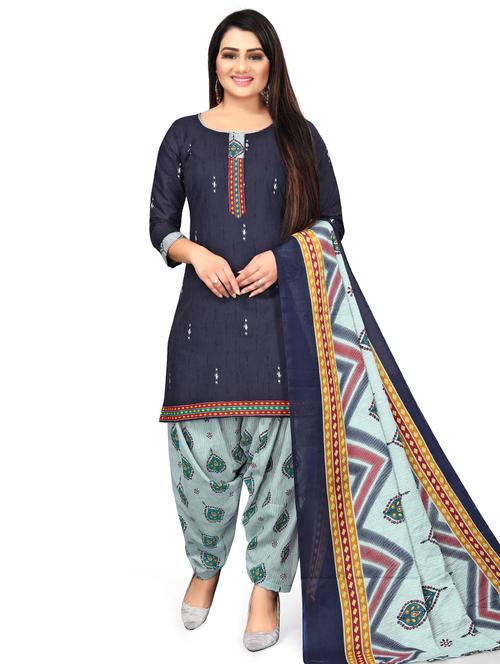 printed unstitched salwar suit set - 19809334 - Very Small Image - 1