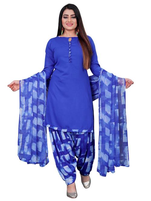 printed unstitched salwar suit set - 19810532 - Very Small Image - 1