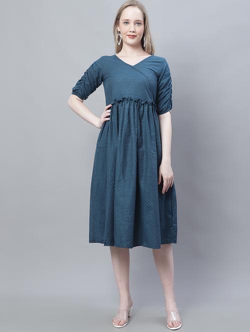 women's fit & flare swiss dots dress - 19810592 - Very Small Image - 1