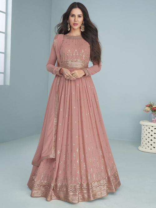 embroidered semi-stitched suit set - 19810614 - Very Small Image - 1