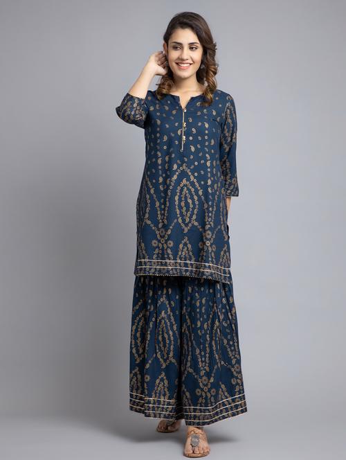 printed kurta sharara set - 19811098 - Very Small Image - 1