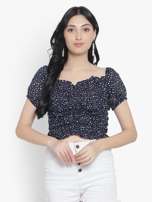 women's crop sweetheart neck top - 19811283 - Very Small Image - 1