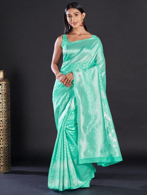 floral banarasi saree - 19812935 - Very Small Image - 1