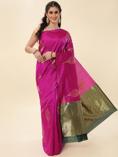 self design printed saree with blouse - 19812946 - Very Small Image - 1