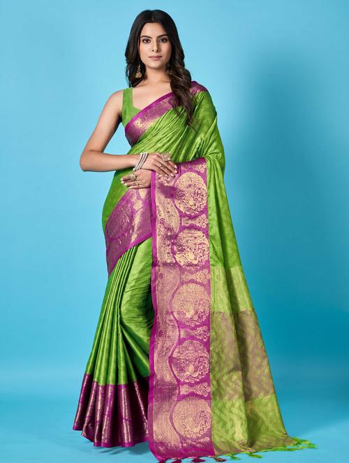 self design dharmavaram saree with blouse - 19812967 - Very Small Image - 1