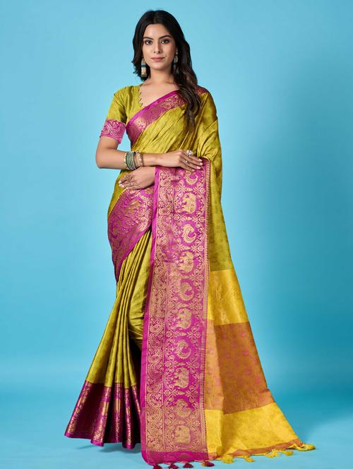 ethnic design venkatagiri saree with blouse - 19812971 - Very Small Image - 1