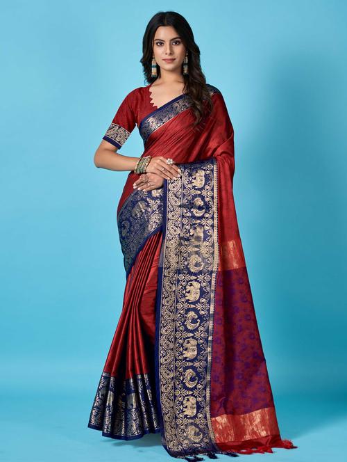 ethnic motif venkatagiri saree with blouse - 19812972 - Very Small Image - 1