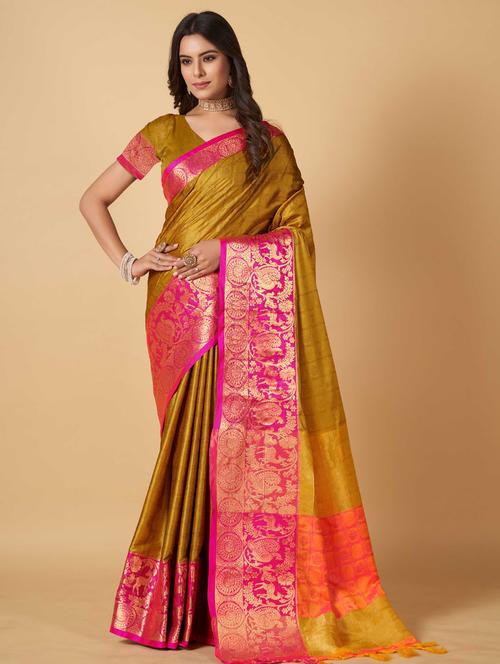 ethnic motif venkatagiri saree with blouse - 19812977 - Very Small Image - 1