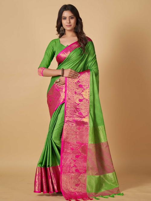 ethnic motif venkatagiri saree with blouse - 19812999 - Very Small Image - 1