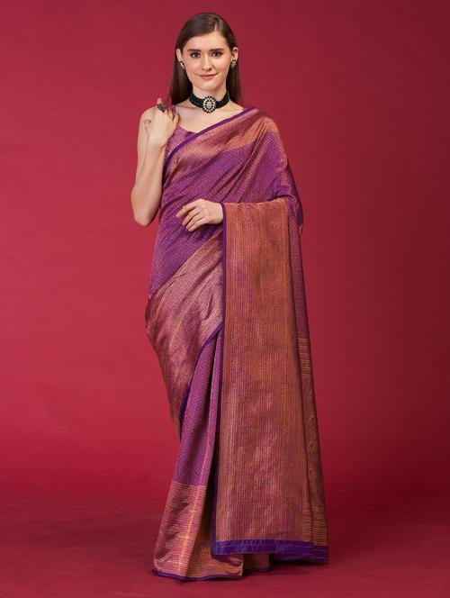 self design kanjivaram saree with blouse - 19813054 - Very Small Image - 1