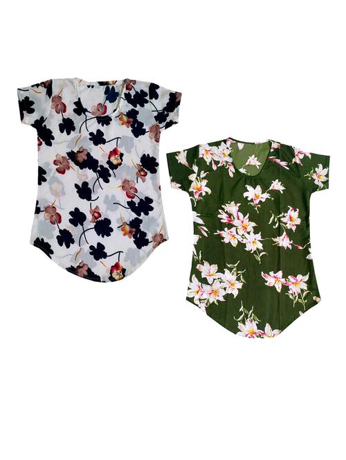 pack of 2 multi colored floral print regular top - 19813145 - Very Small Image - 1