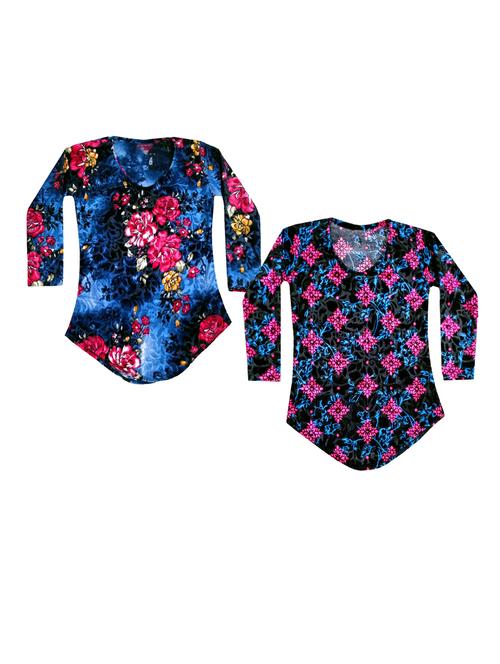 pack of 2 multi colored floral print regular top - 19813151 - Very Small Image - 1