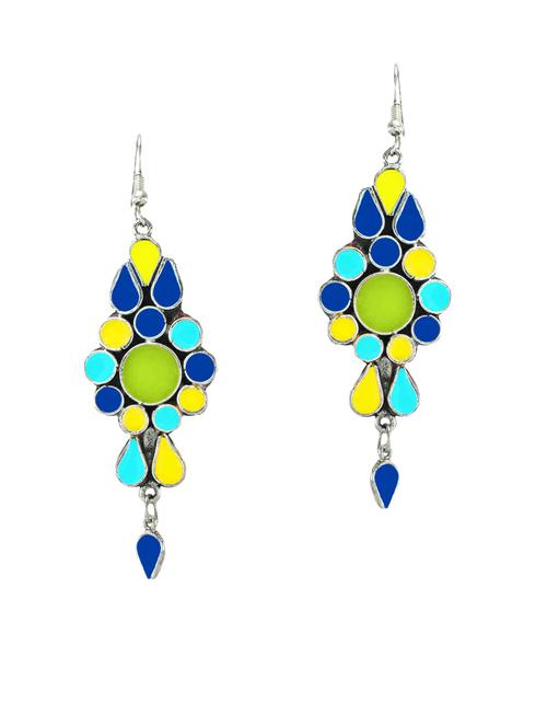 multi colored zinc drop earring - 19814916 - Very Small Image - 1