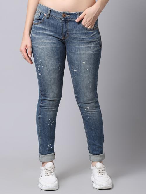 navy blue skinny fit washed jean - 19815042 - Very Small Image - 1