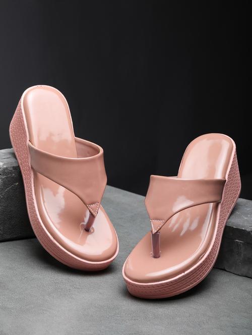 pink solid t-strap wedge - 19815161 - Very Small Image - 1