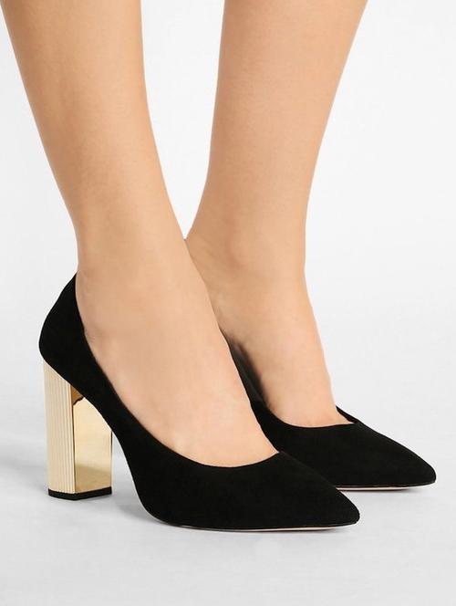black slip on block heel pump - 19815209 - Very Small Image - 1