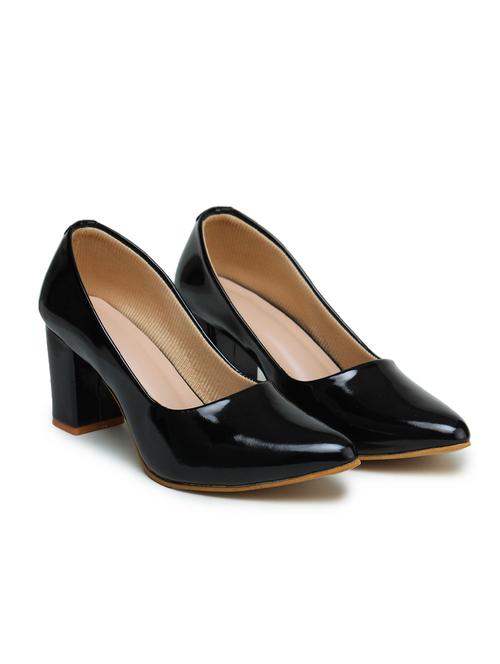 black solid slip on pump - 19815213 - Very Small Image - 1