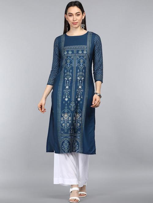 women's straight kurta - 19815873 - Very Small Image - 1