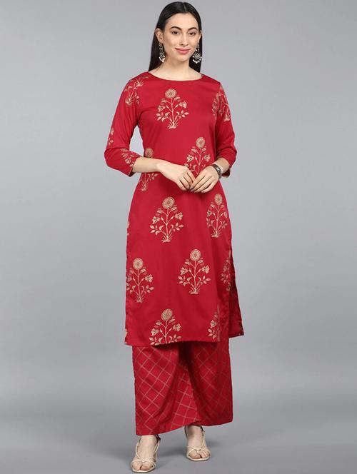 floral print kurta palazzo set - 19816285 - Very Small Image - 1