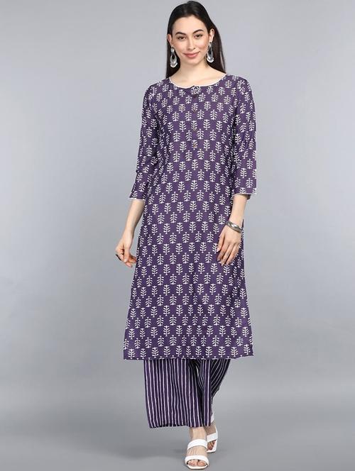 printed kurta palazzo set - 19816324 - Very Small Image - 1