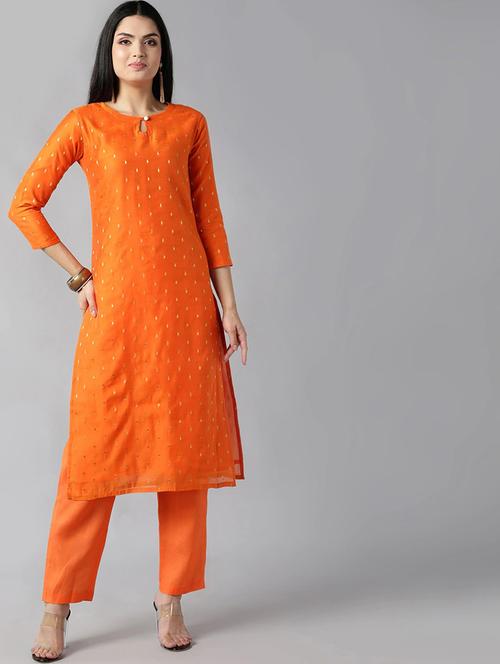 zari work kurta pant set - 19816336 - Very Small Image - 1