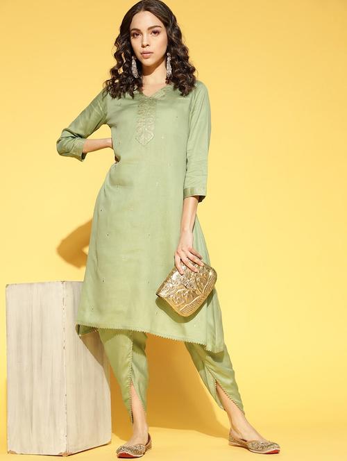gota work kurta salwar set - 19816338 - Very Small Image - 1